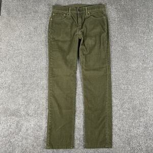 Levis 511 Pants Mens 32x32 Olive Green Corduroy Slim Fit Casual Stretch Jeans